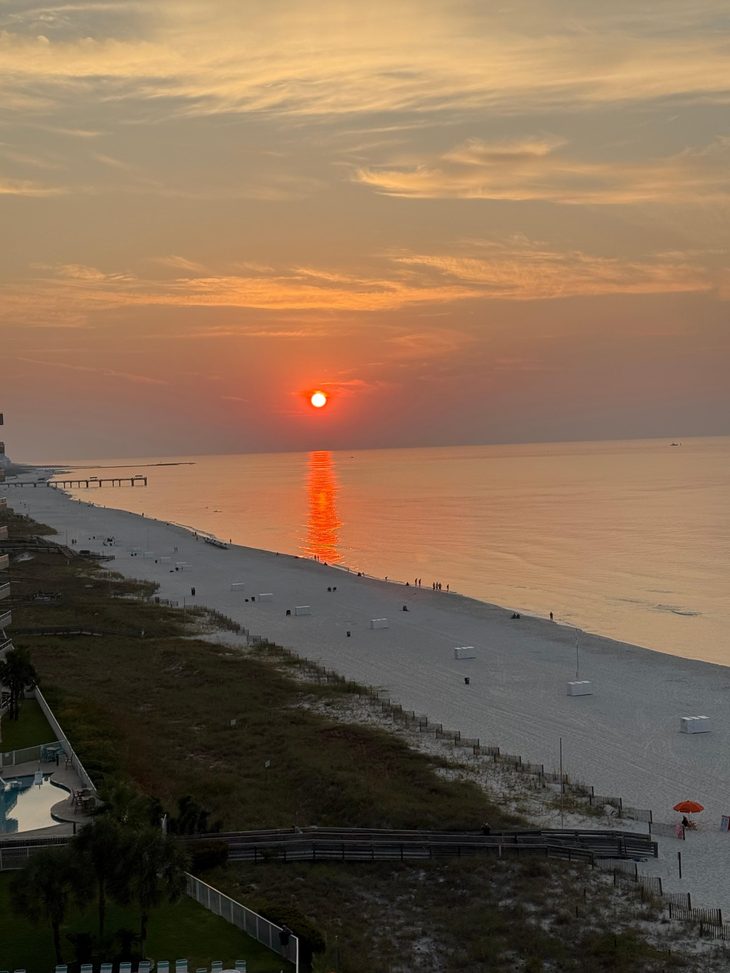 Sunrise from our balcony.