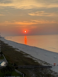 Sunrise from our balcony.