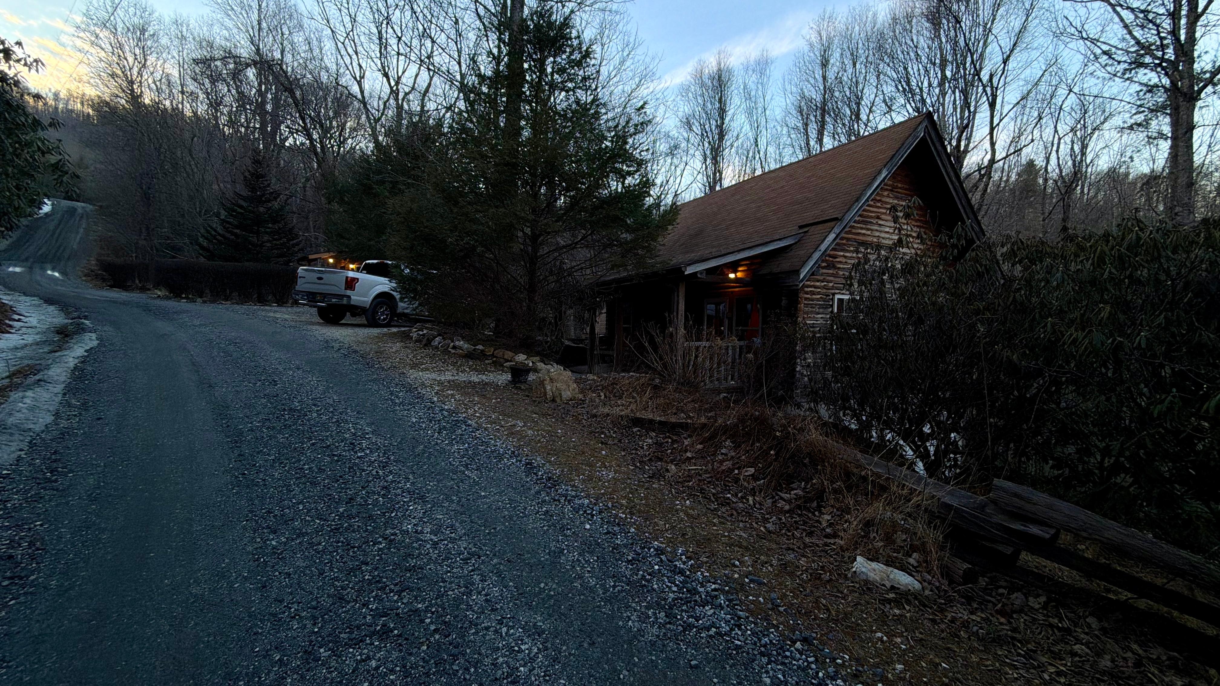 The cabin from the road 