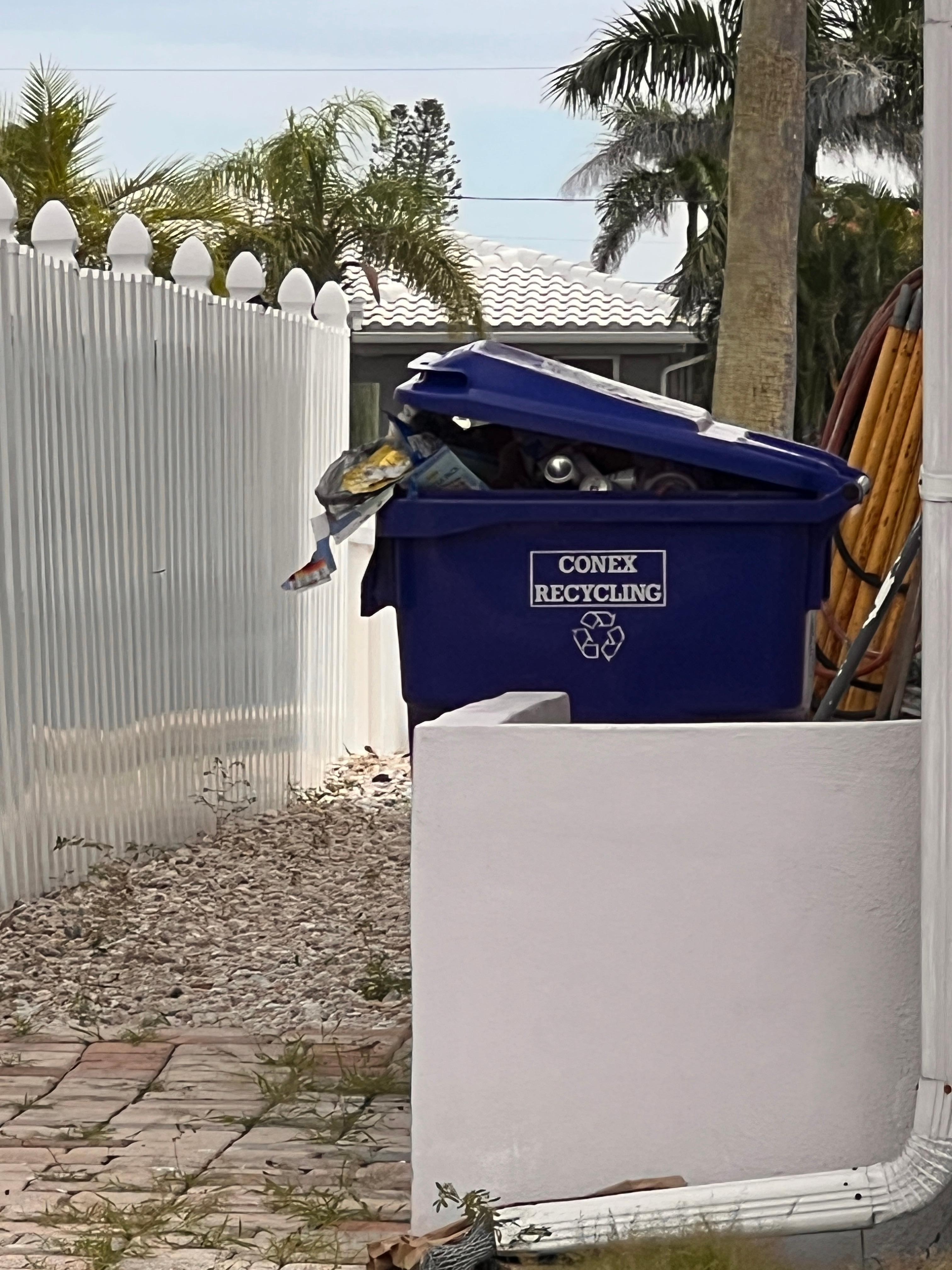 Garbage piled up outside