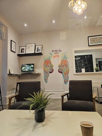 The lobby sitting area