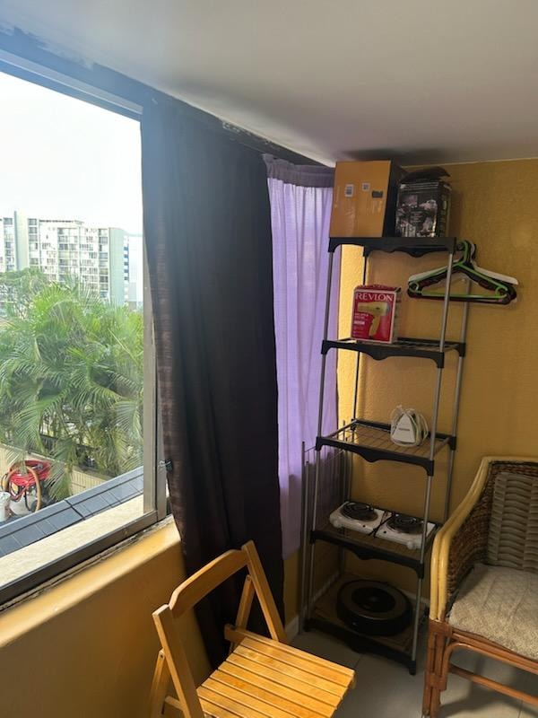 What the window area actually looks like. A storage unit and busy street below.