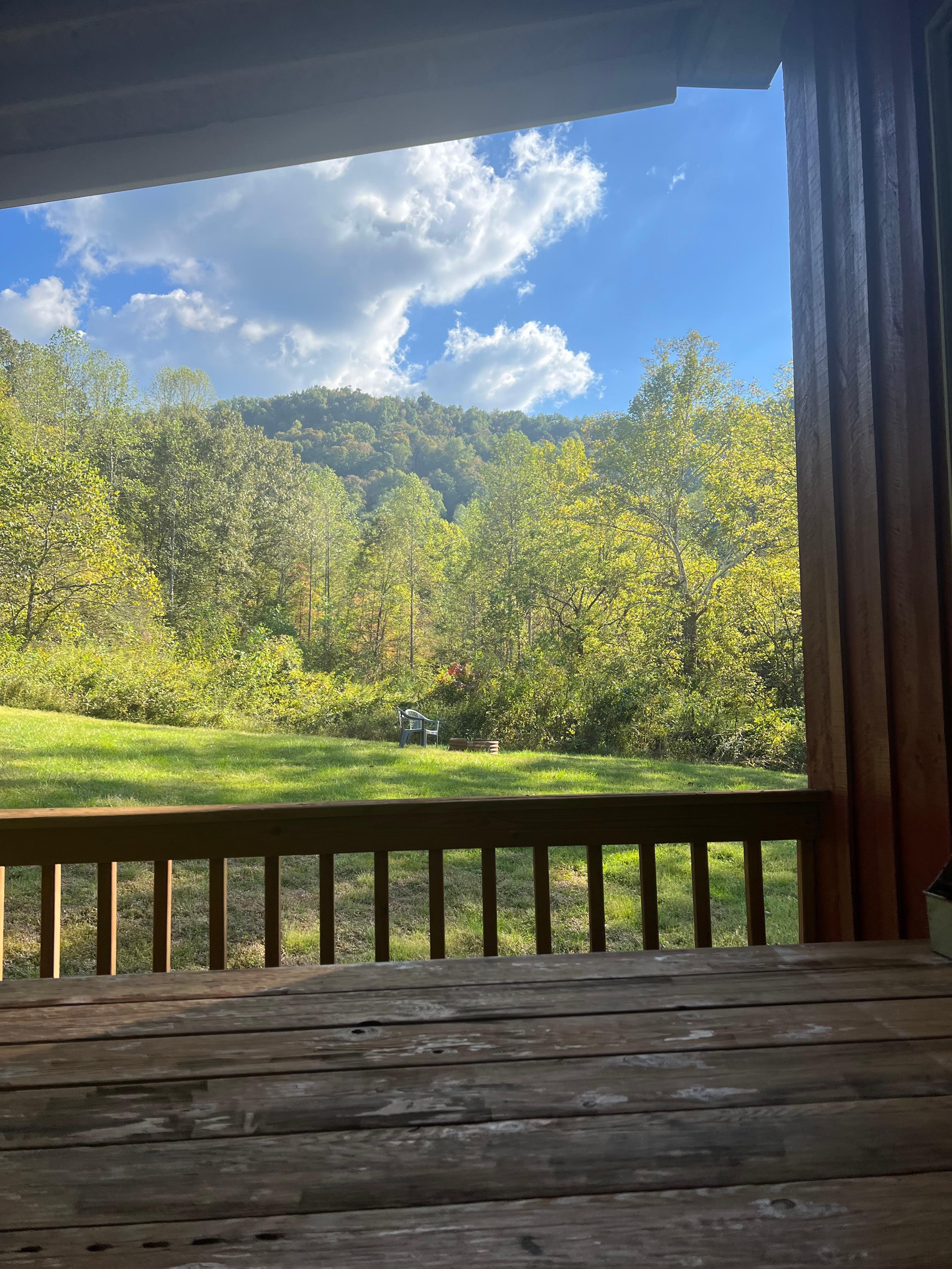 Just one of the beautiful views from the front deck (yes, there’s a front and back deck)