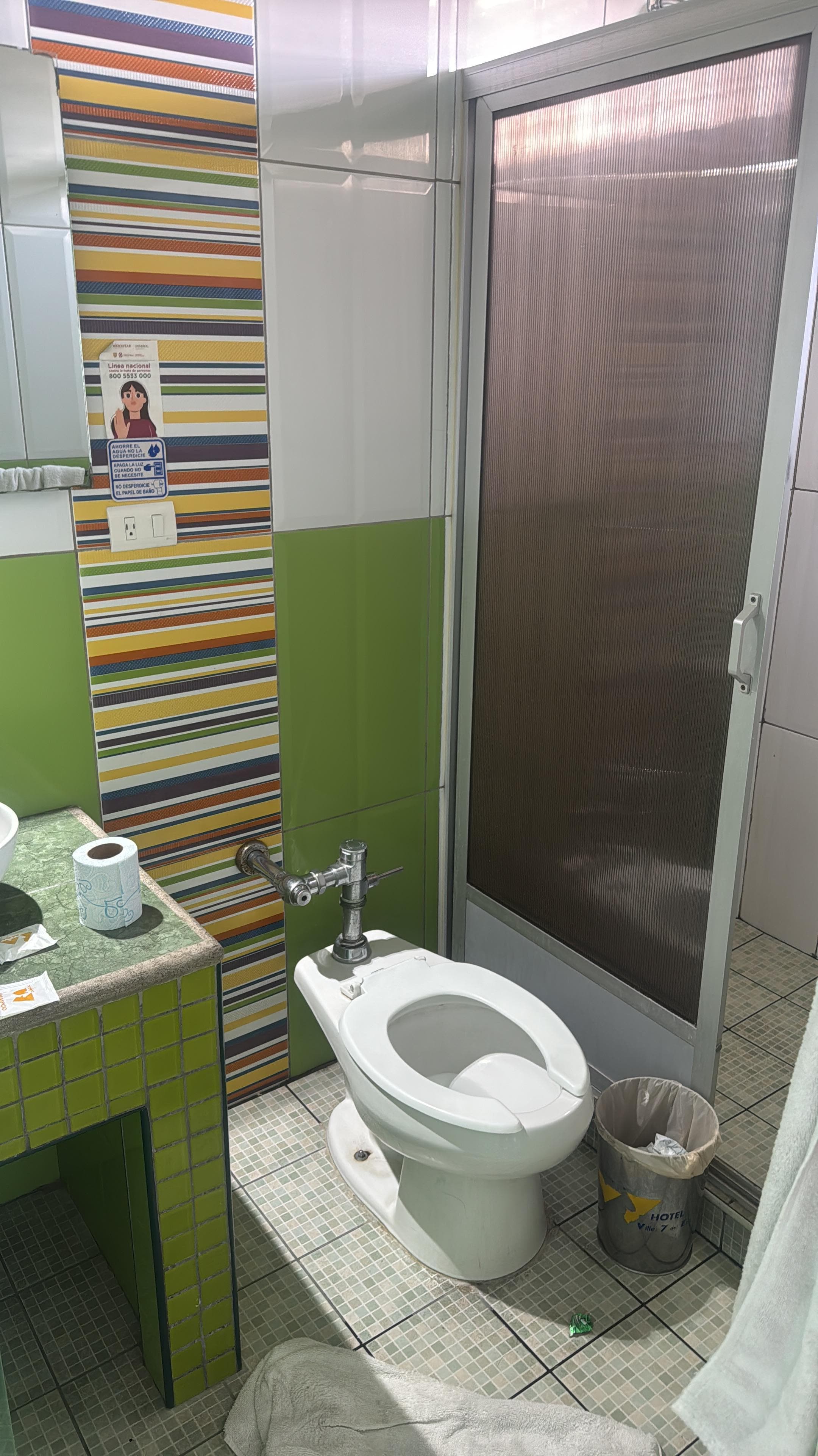 Filthy bathroom and toilet seat was broke and removed