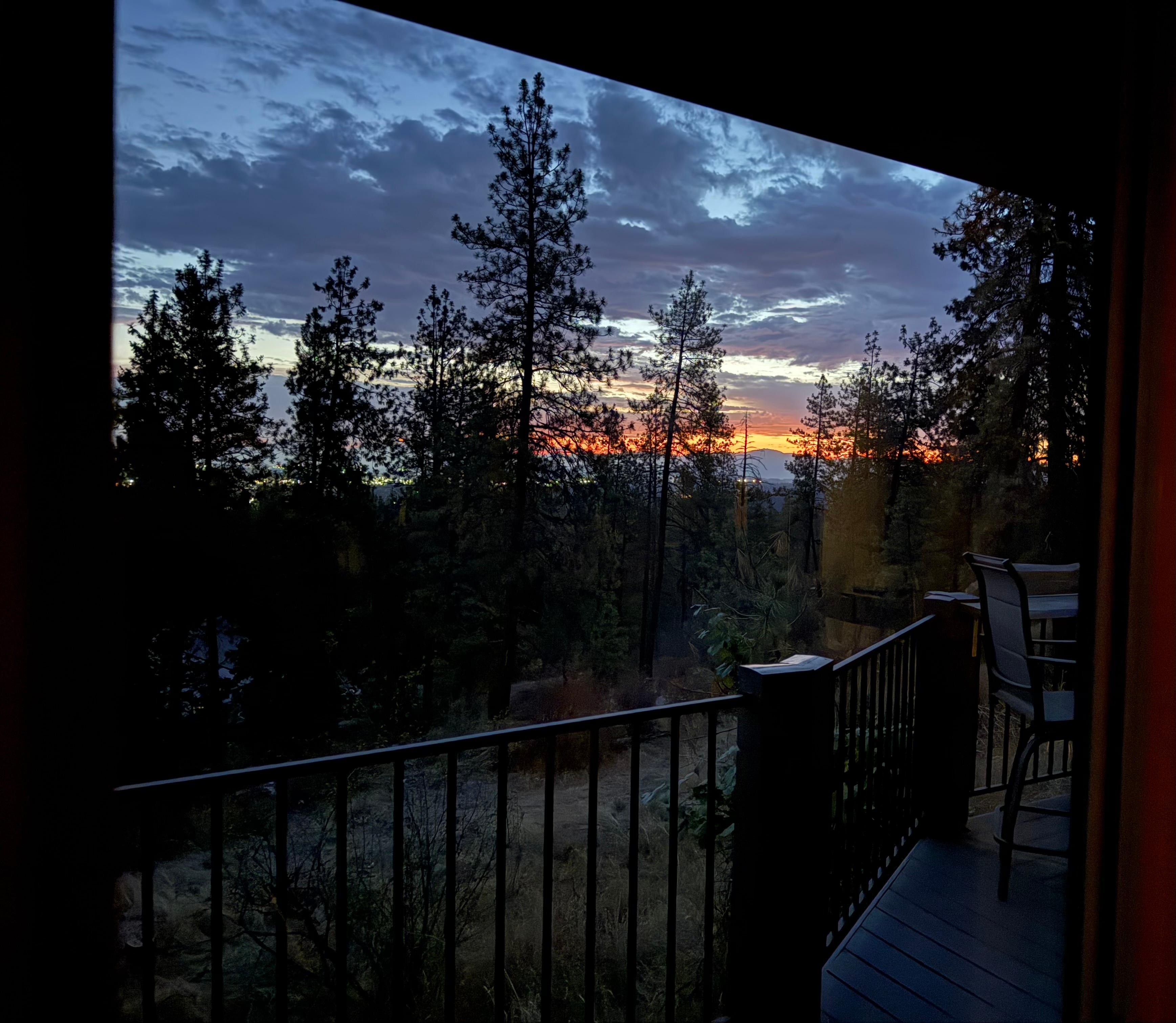 Sunrise on the wraparound porch.