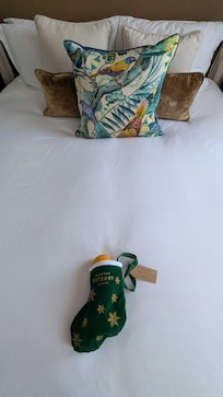 We were treated to a Christmas stocking on our door when we woke up Christmas morning. Such a nice tough.