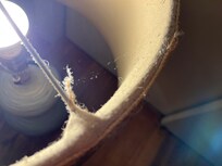 One of five dirty lamps