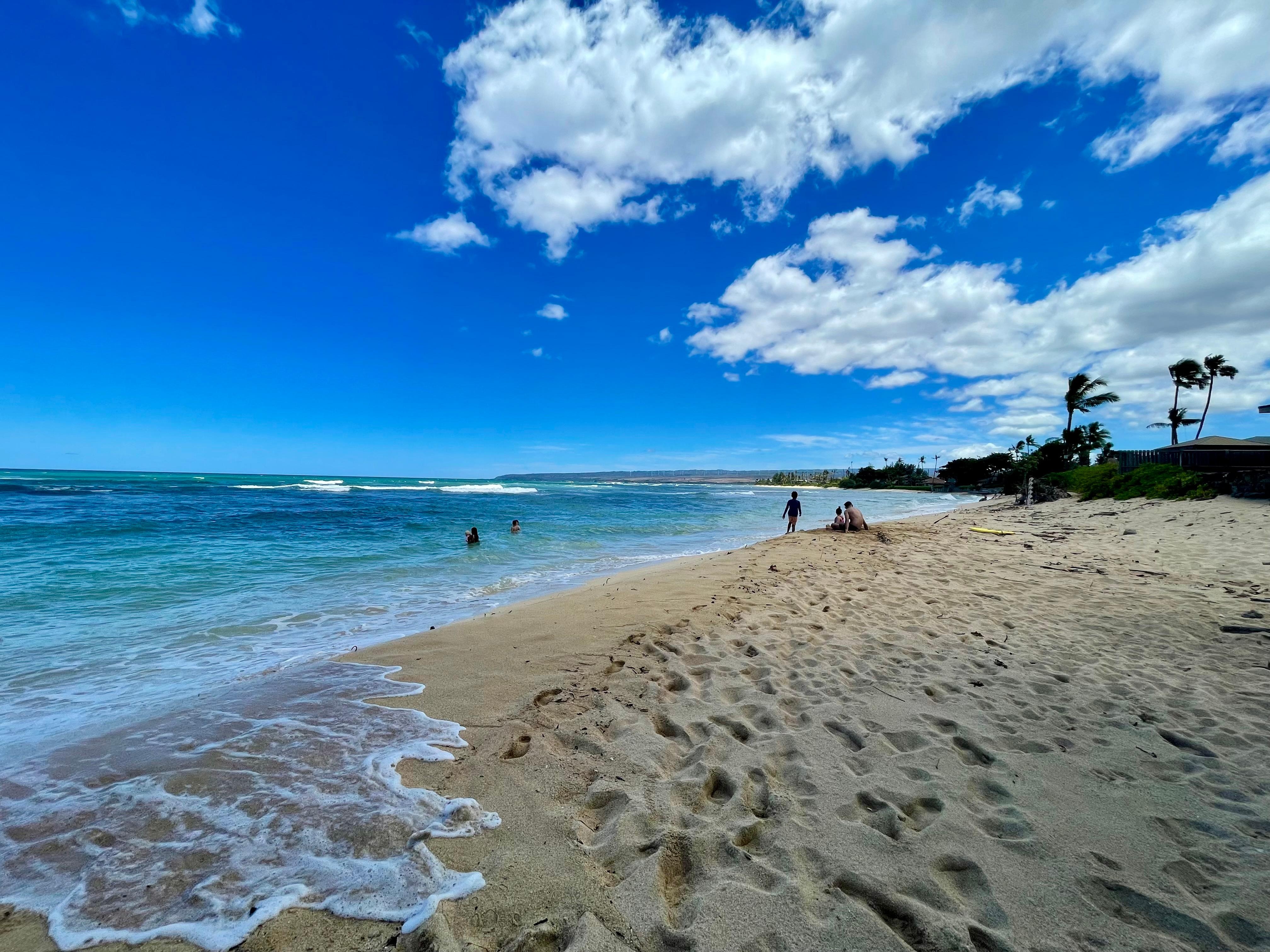 No one on the beach except my family