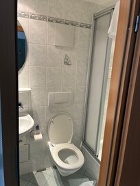 Bathroom in the single room with twin bed