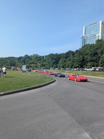 There was a high end car parade....expensive cars!!