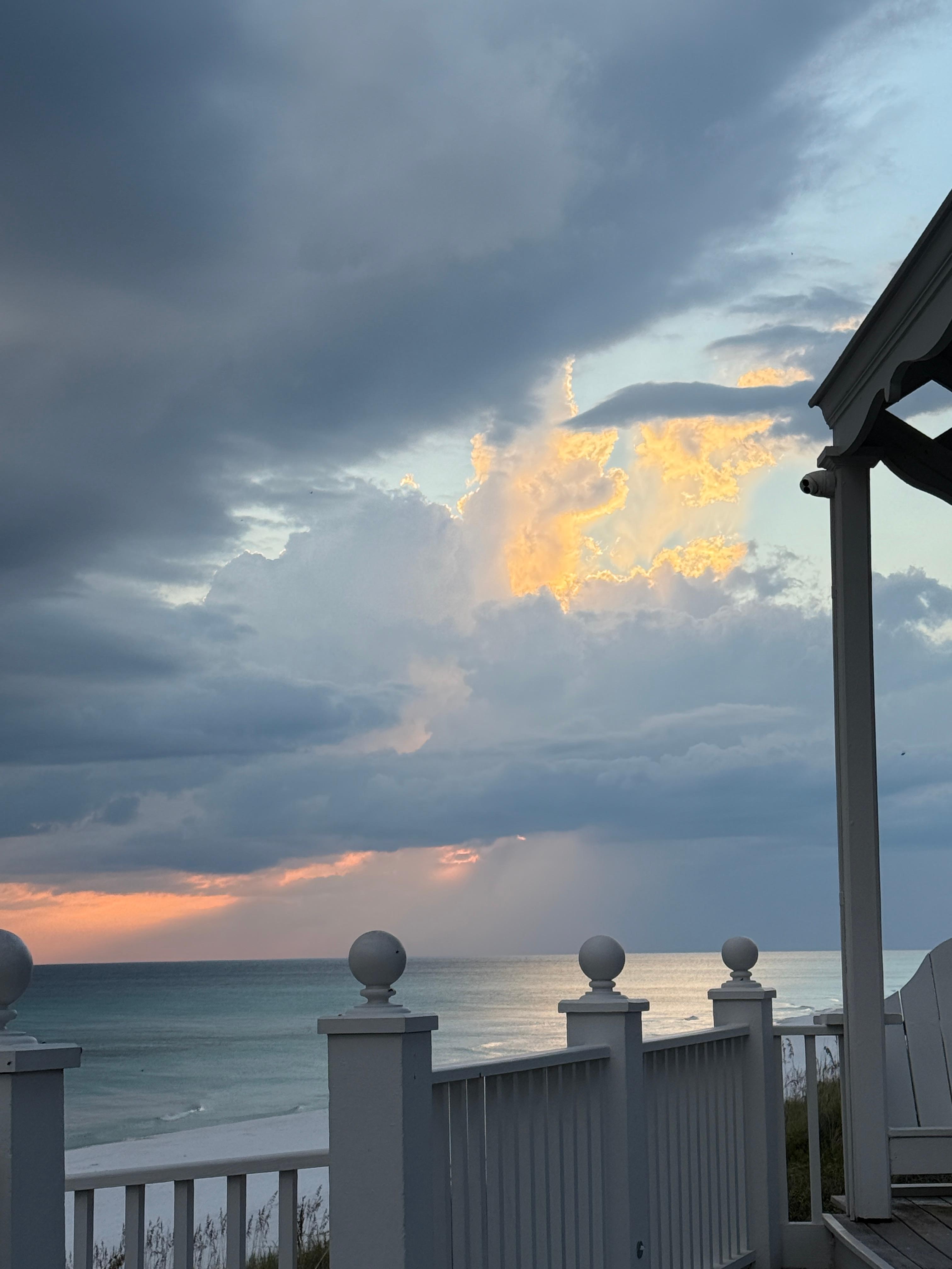 View from the beach access at sunset