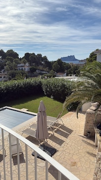 View from balcony on living floor.