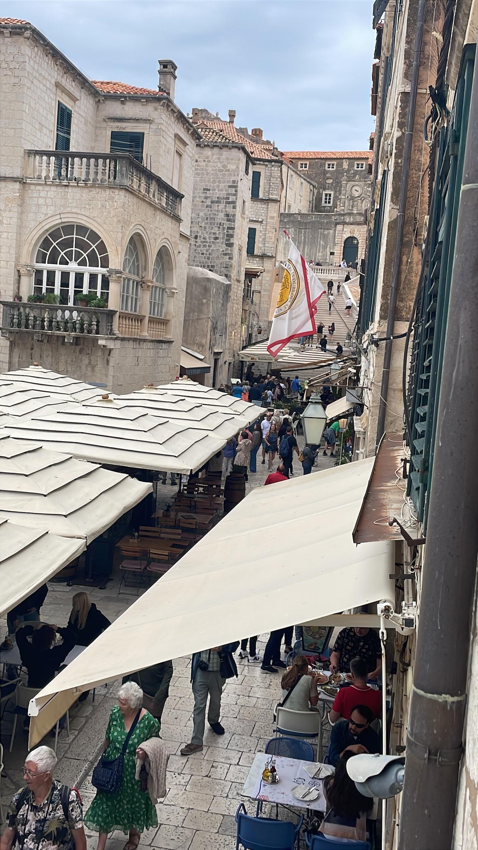 View to the right - “walk of shame” steps at the end