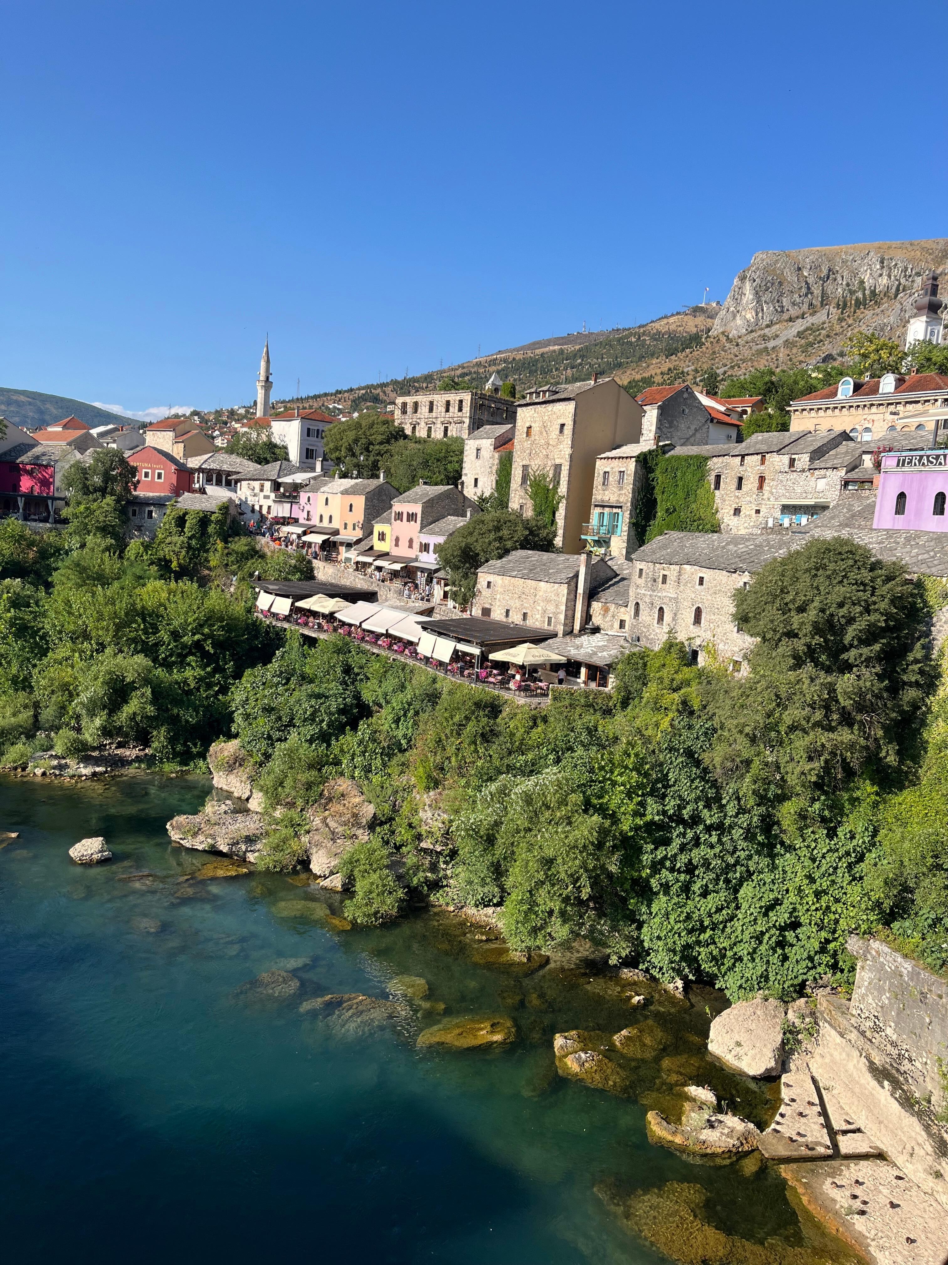 This is from the old bridge looking toward the old part of town with tons of shops. 