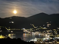 View from our outdoor table at night.