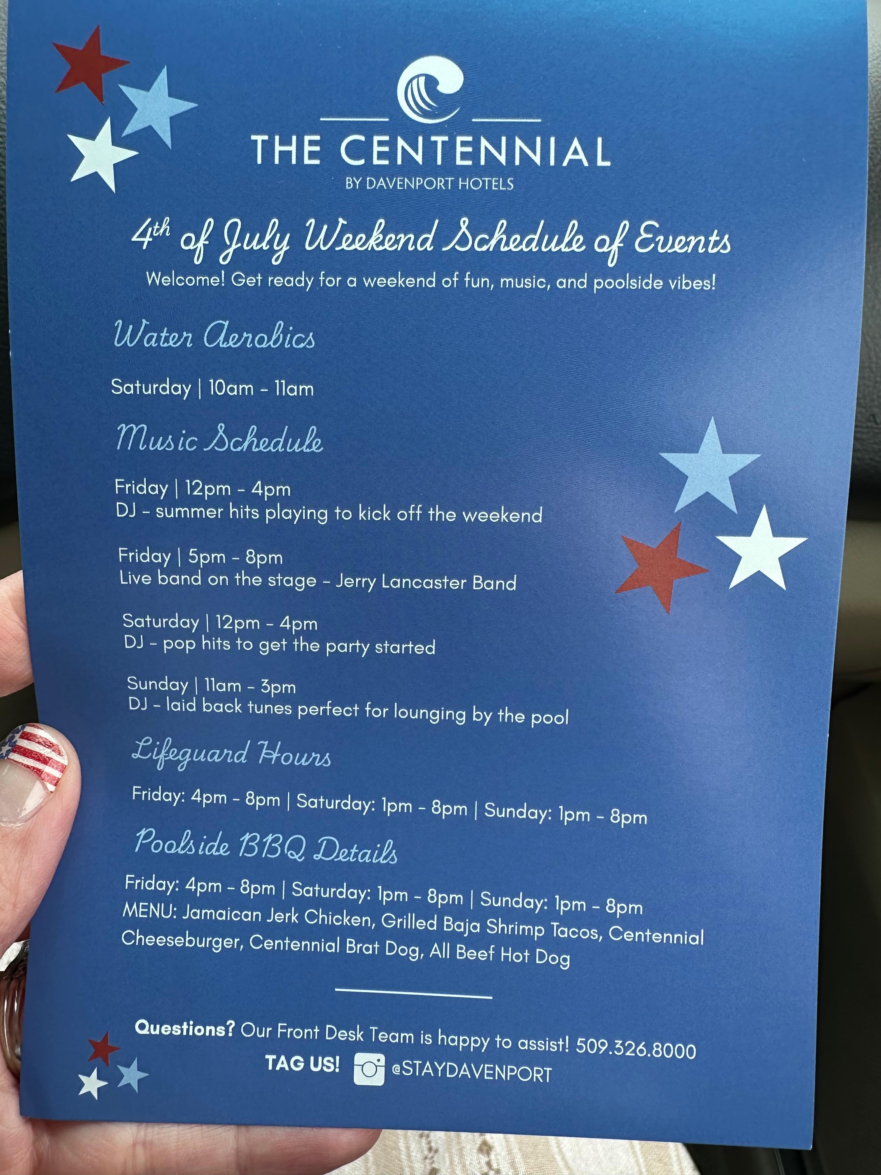 4th of July events at the hotel.