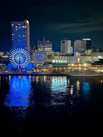 Ferris wheel and Mosaic restaurant row view