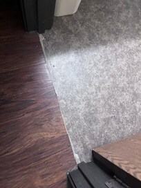 No door jam. Flooring was sticking up.