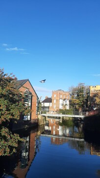 View from bridge along Abingdon Road.