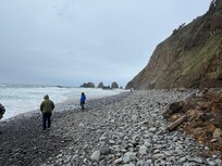 This is the little bonus beach on the other side of the tunnel