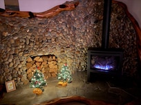 Cozy gas fireplace