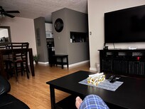 Morning coffee in the living room.