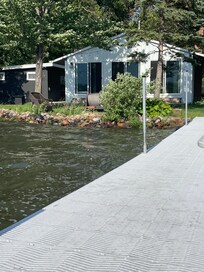 A view of the cabin from the dock