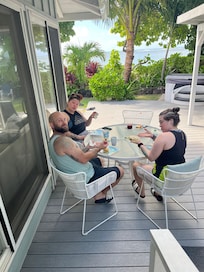 Enjoying breakfast outside