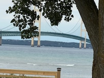 The Mackinac Bridge just about a mile from our hotel