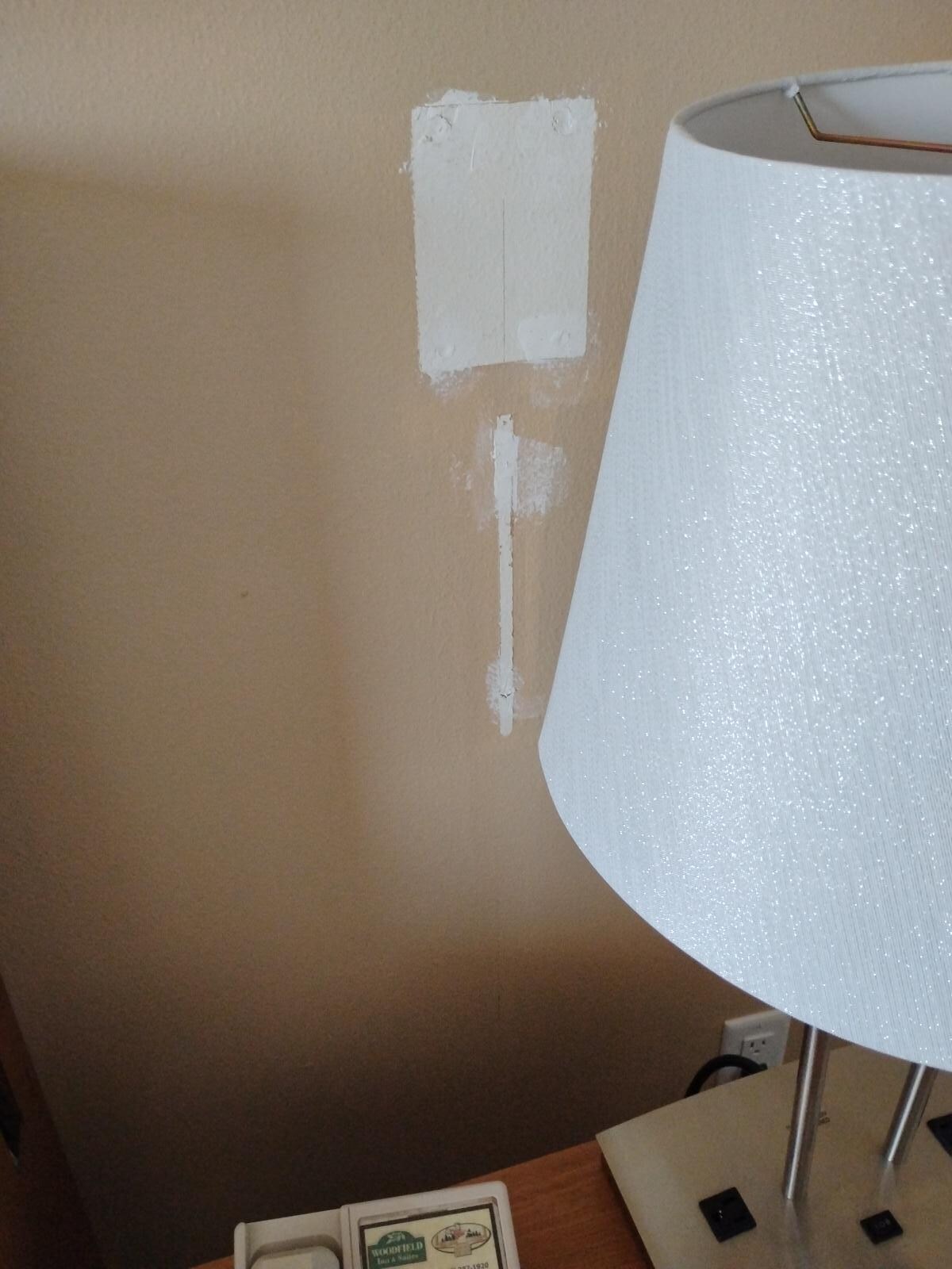 Wall not repaired and painted
