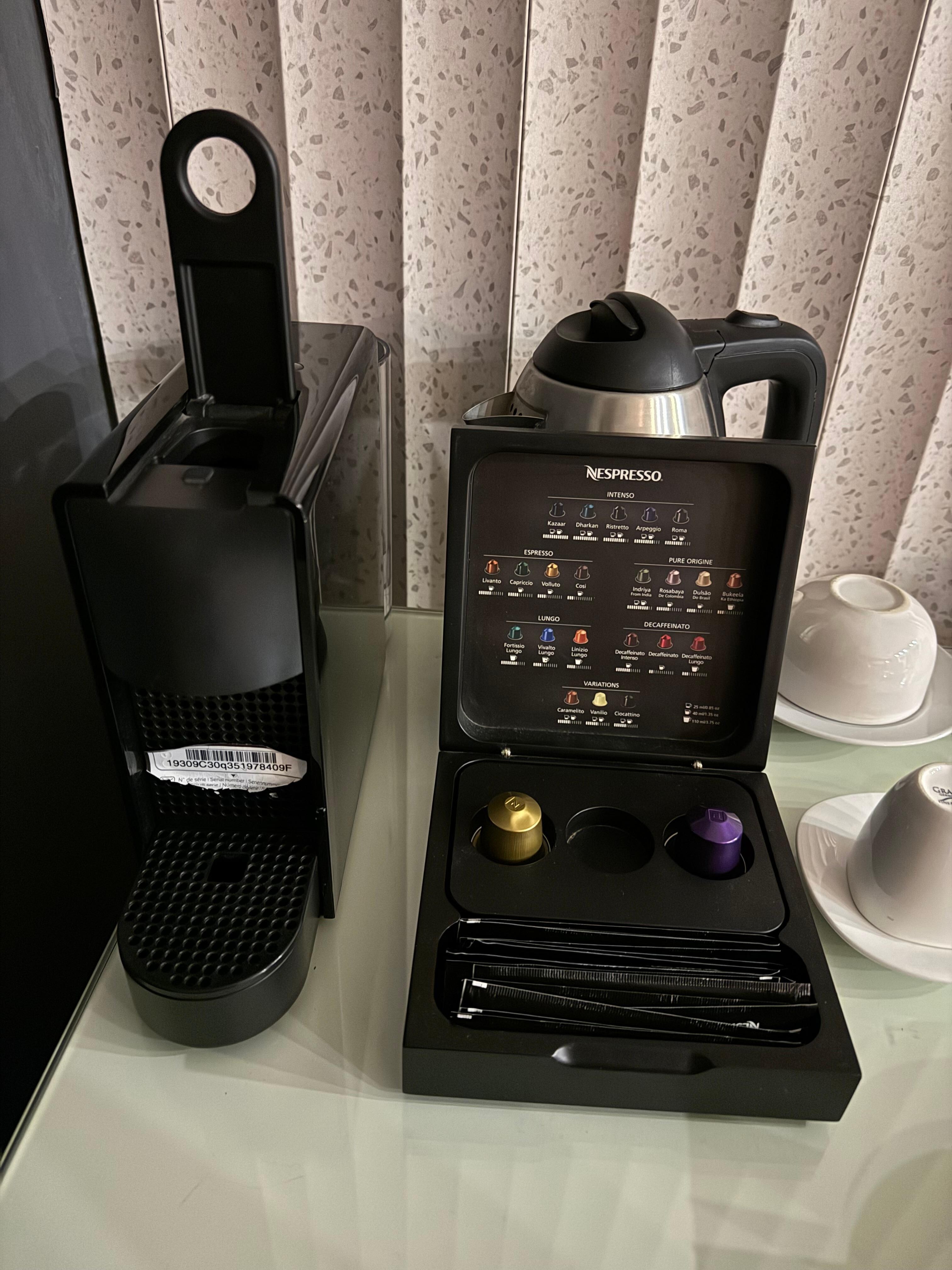 I wasn’t expecting to get my morning wake up coffee in the room!