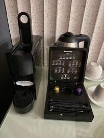 I wasn’t expecting to get my morning wake up coffee in the room!
