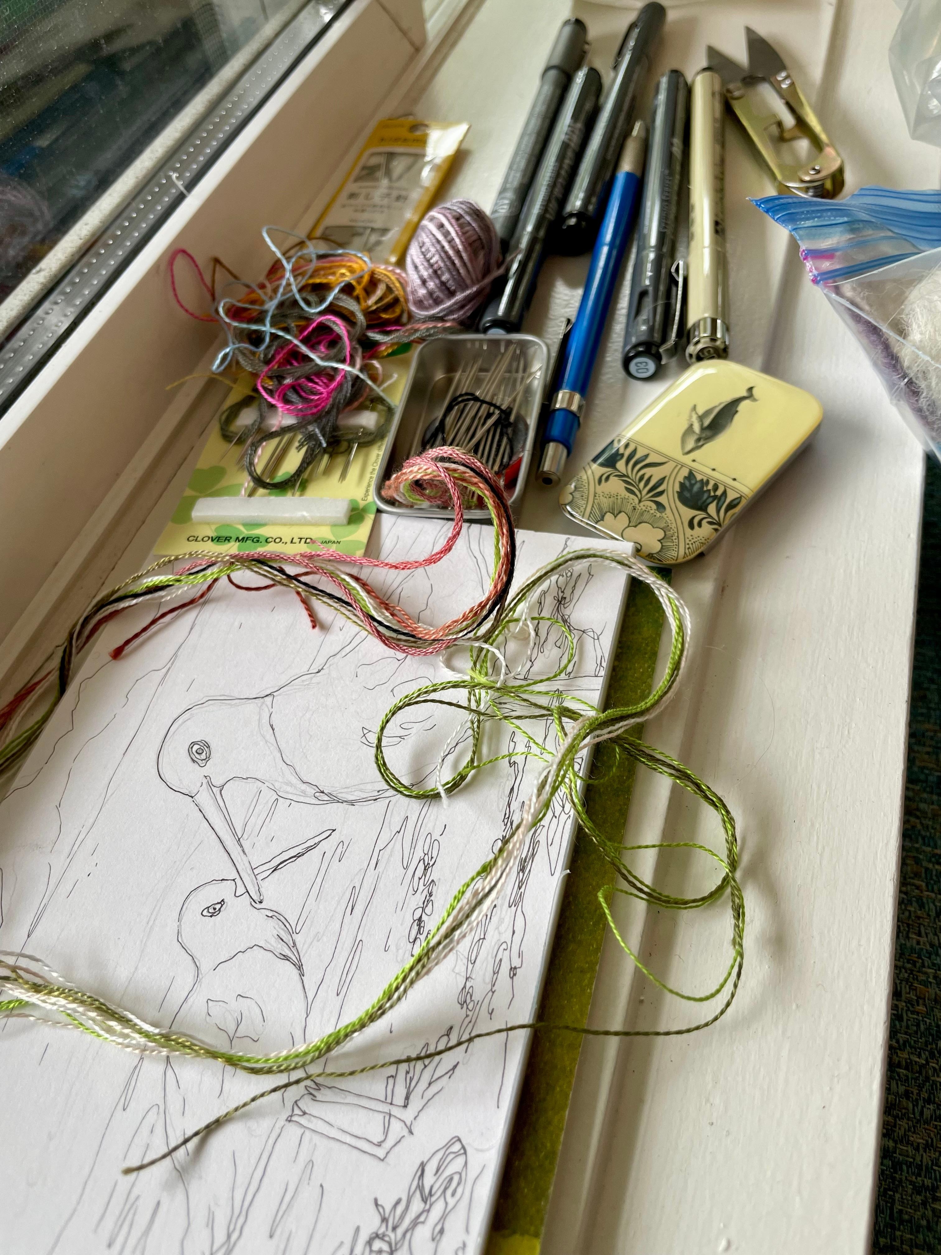 The window seat was a wonderful place to do some quiet work 