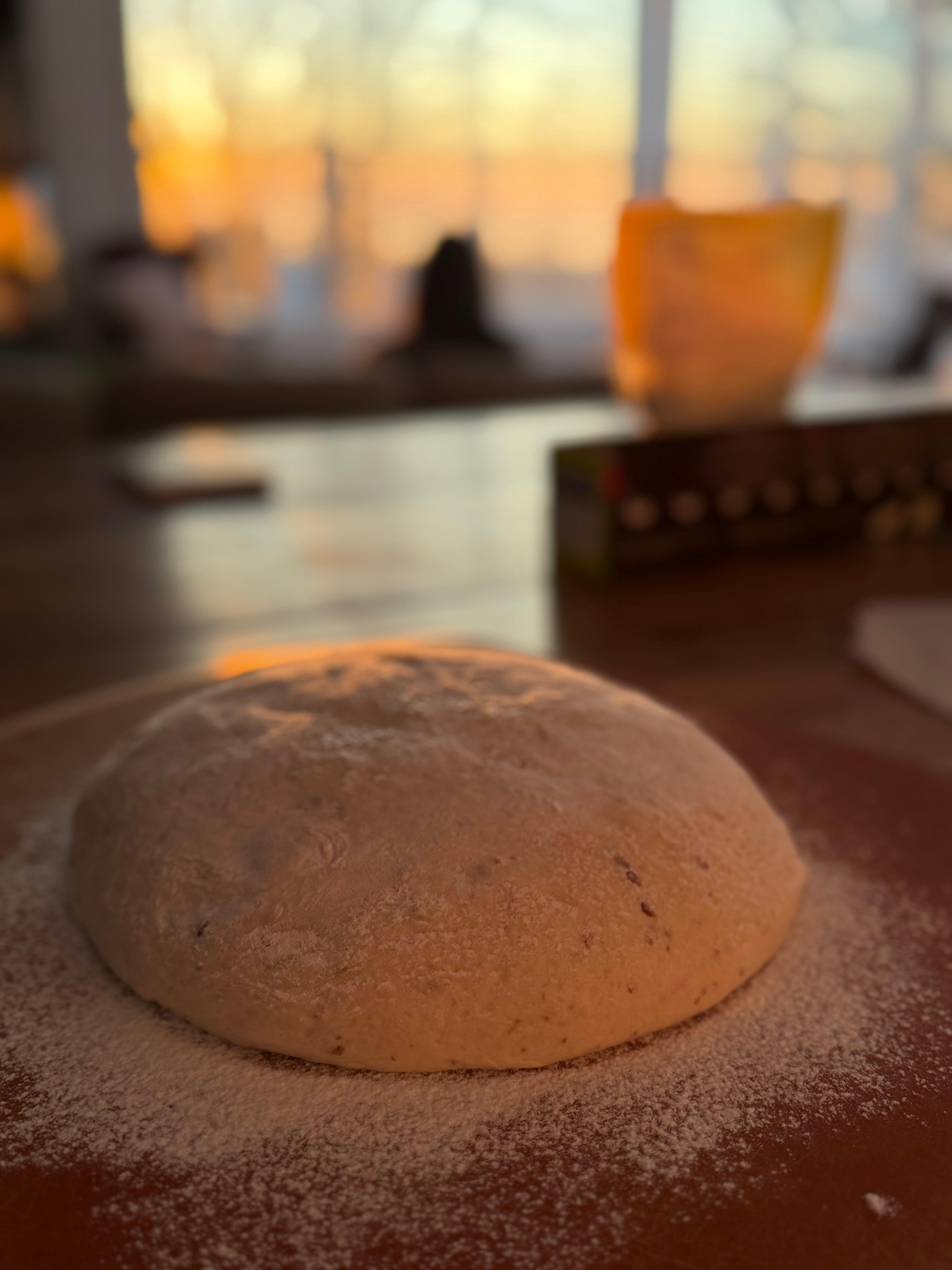 Sunrise while baking morning sourdough