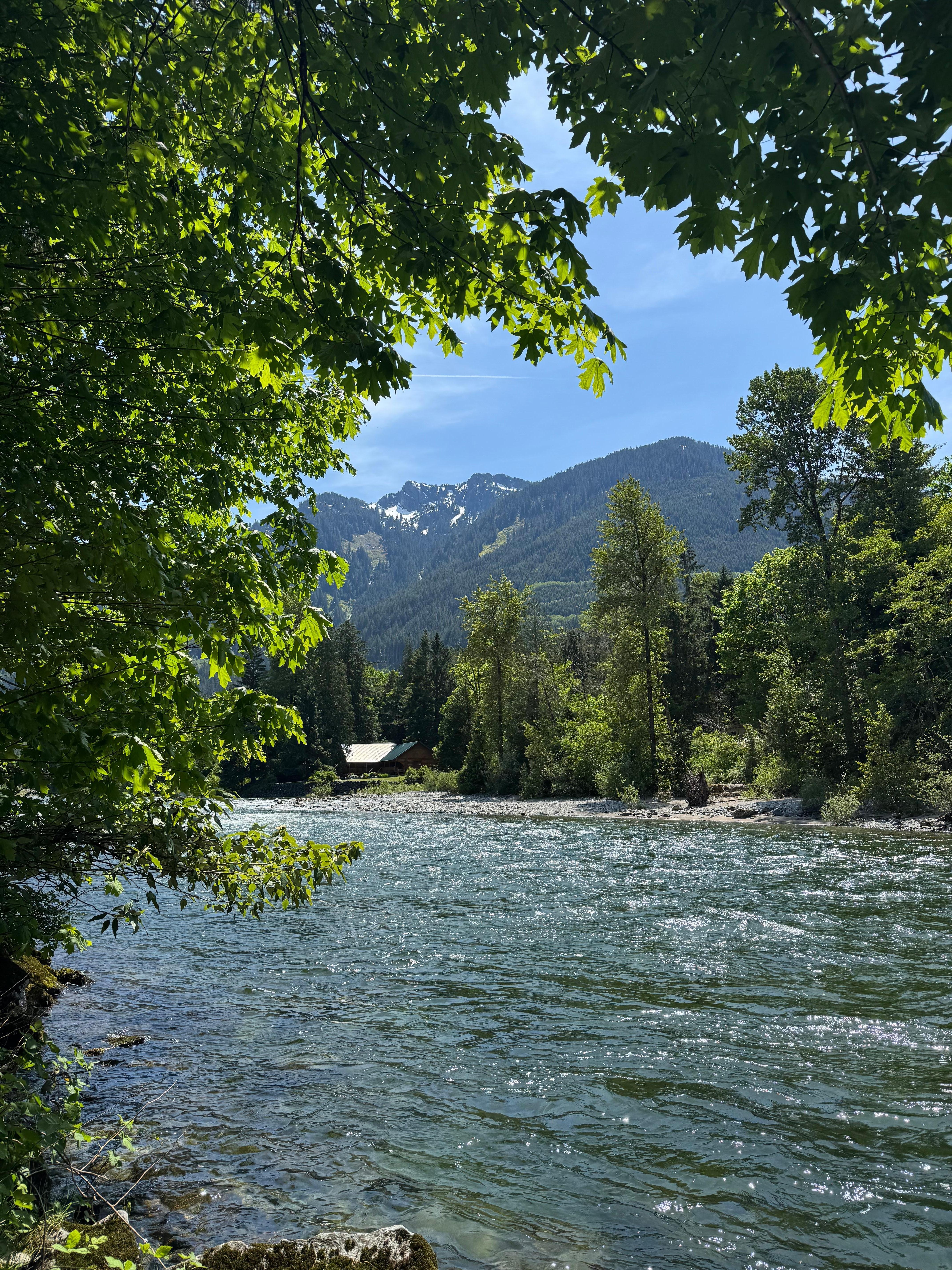Overlooking the river and mountains. So beautiful!!
