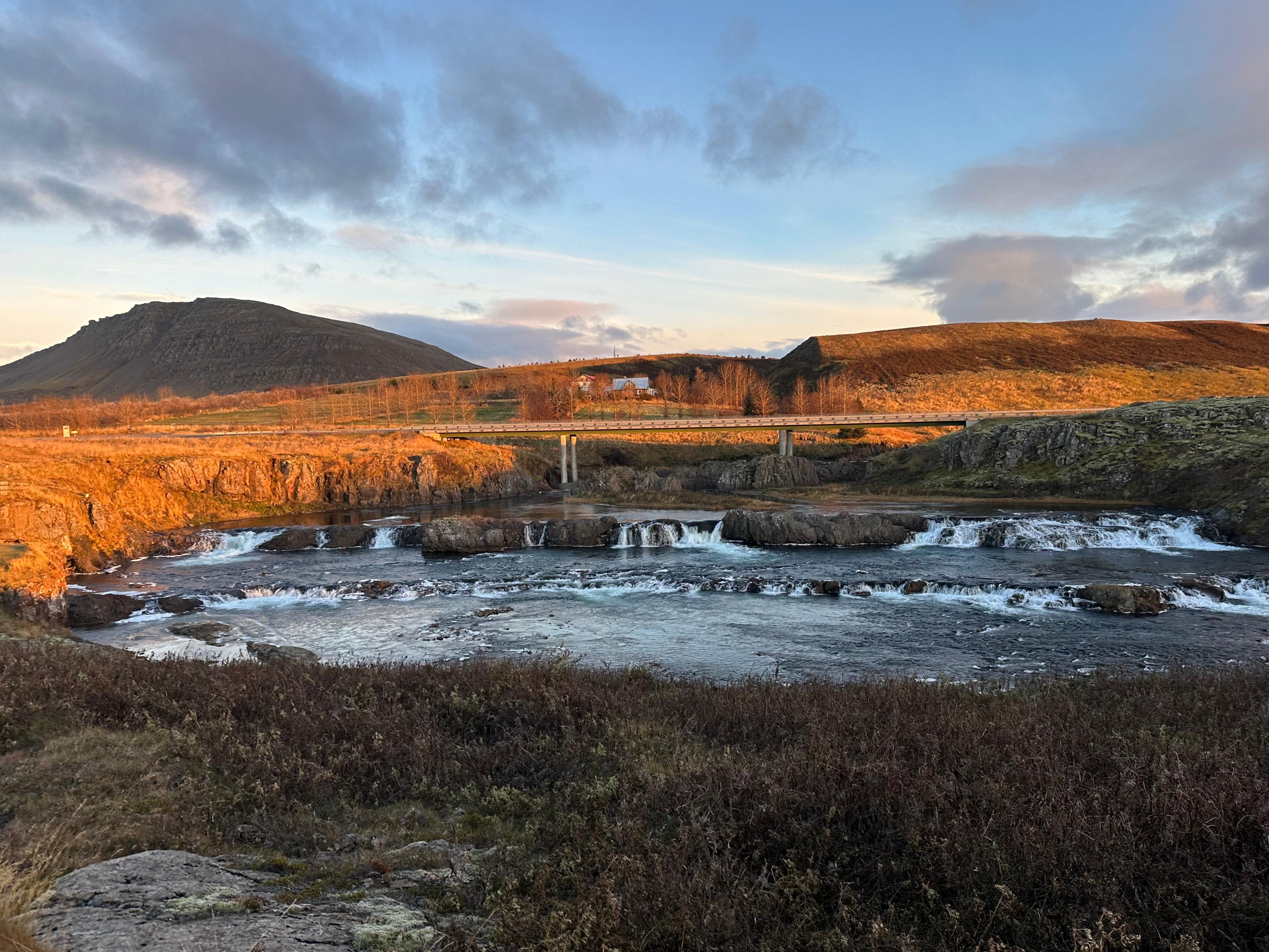 Waterfall behind the restaurant 