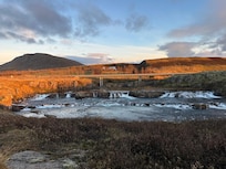 Waterfall behind the restaurant