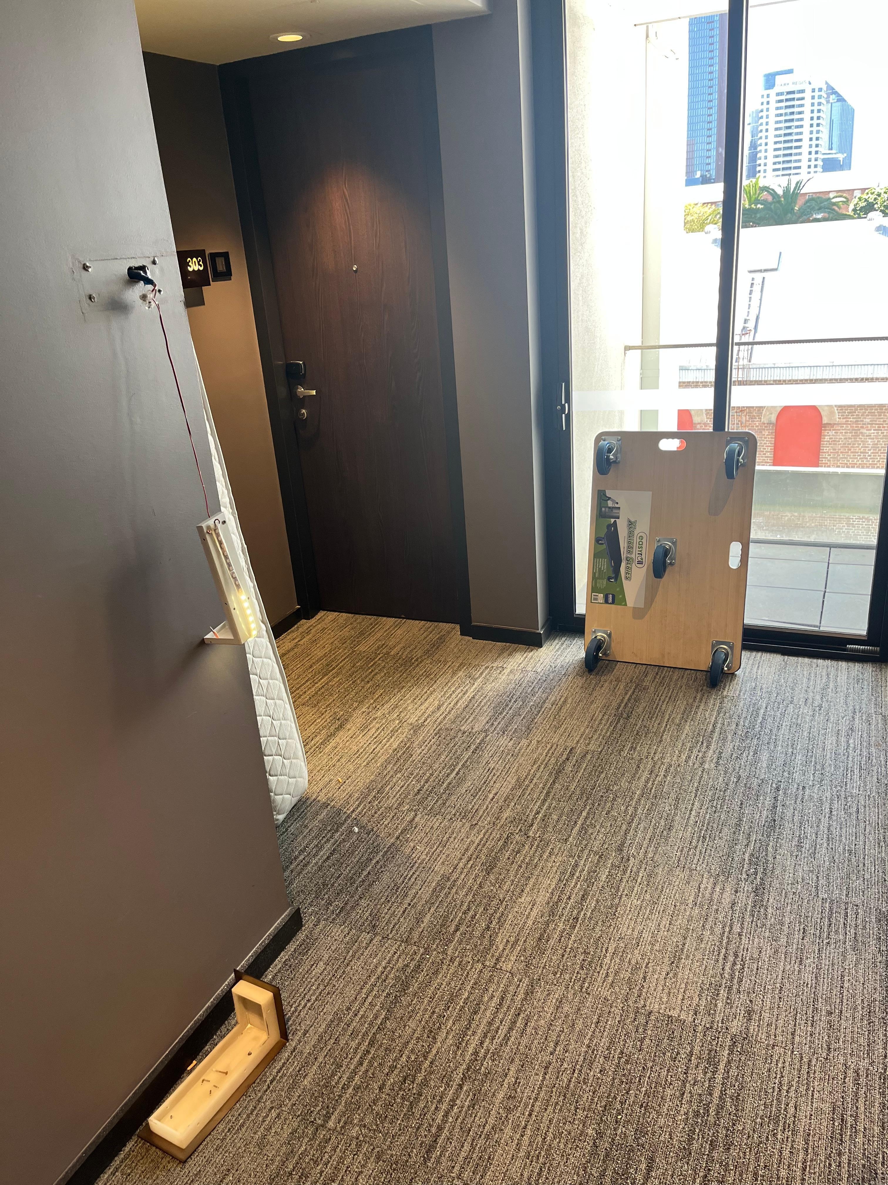 Equipment in hallway 