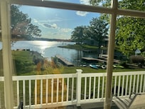 View of the lack from the living room.