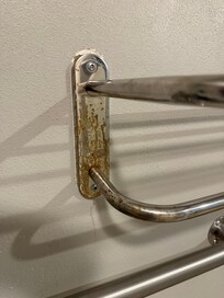 Dirty rusty towel rods