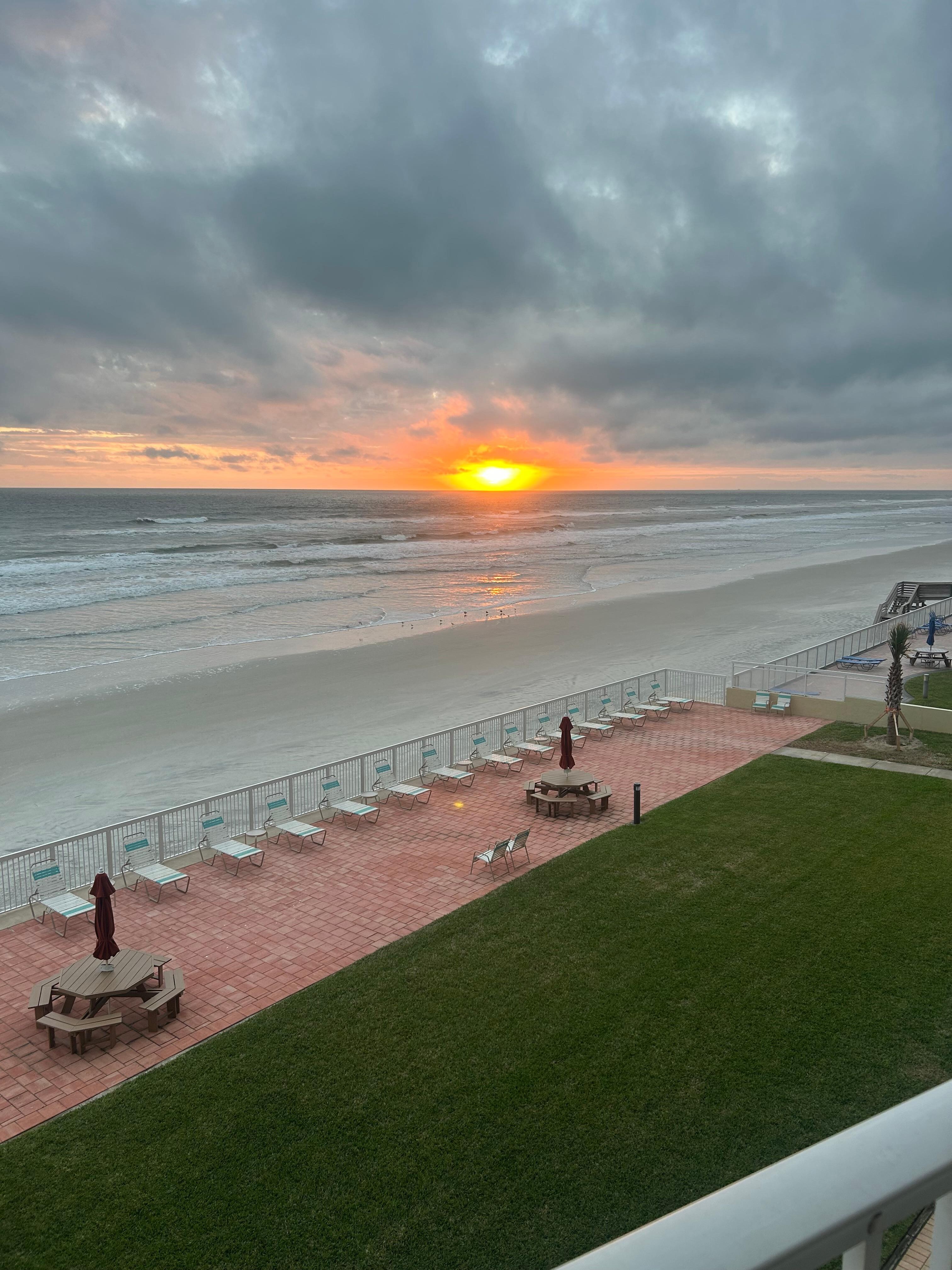 Sunset view from private balcony. 