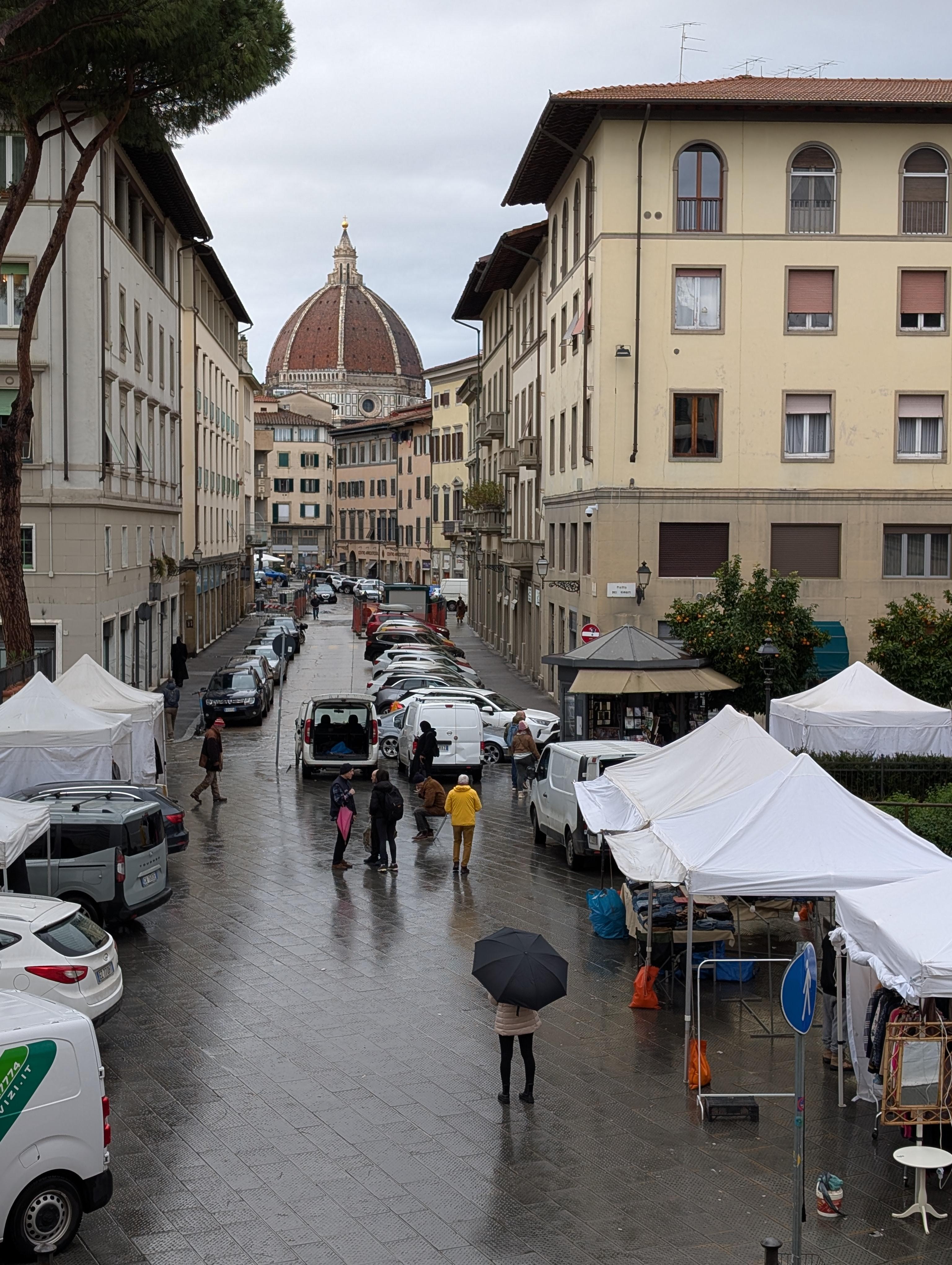 Small flea market in the piazza dei ciomi, just outside the apartment.