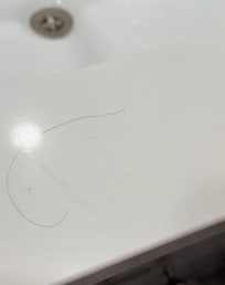 Obvious hair on the sink