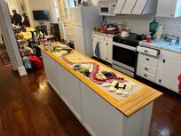 The kitchen island was perfect for our kids to create a huge charcuterie board!
