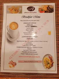 Breakfast menu - they didn't allow substitutions