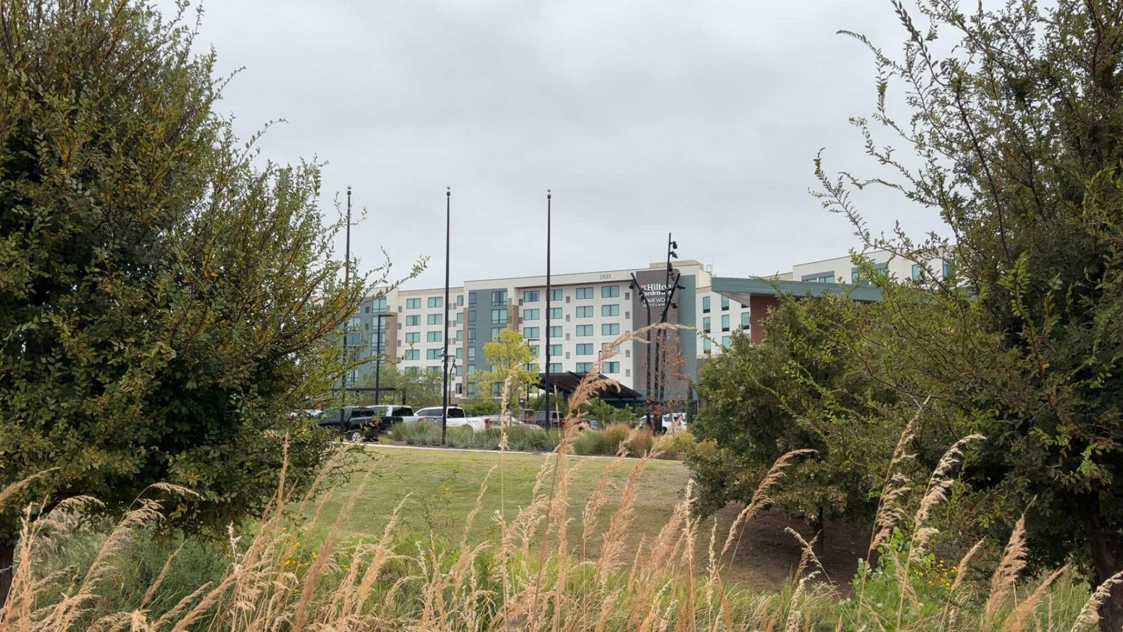 Hotel from outside walking around.