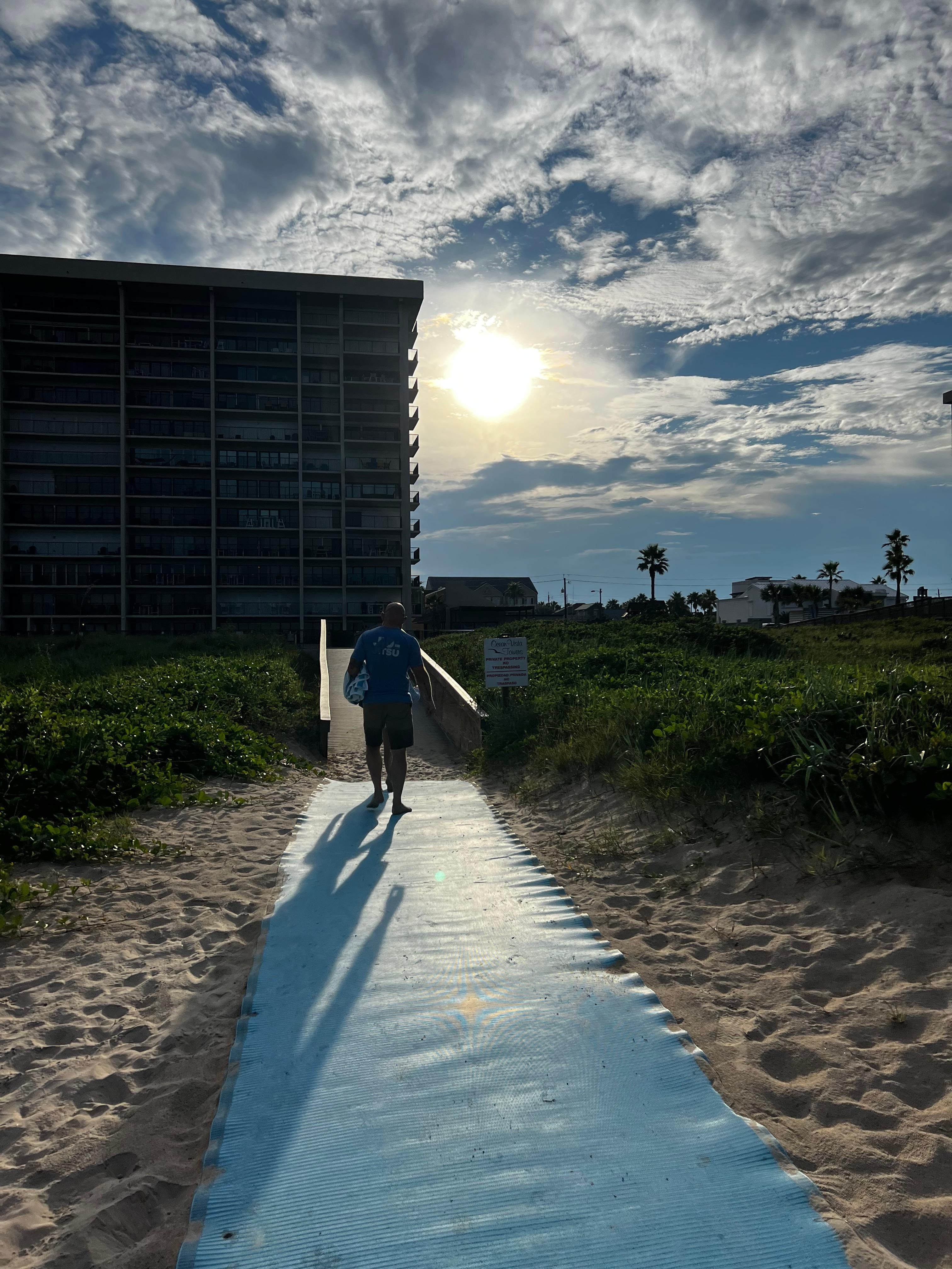 The walk back to the condo.