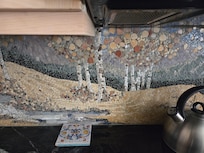Awesome tile mosaic in the kitchen