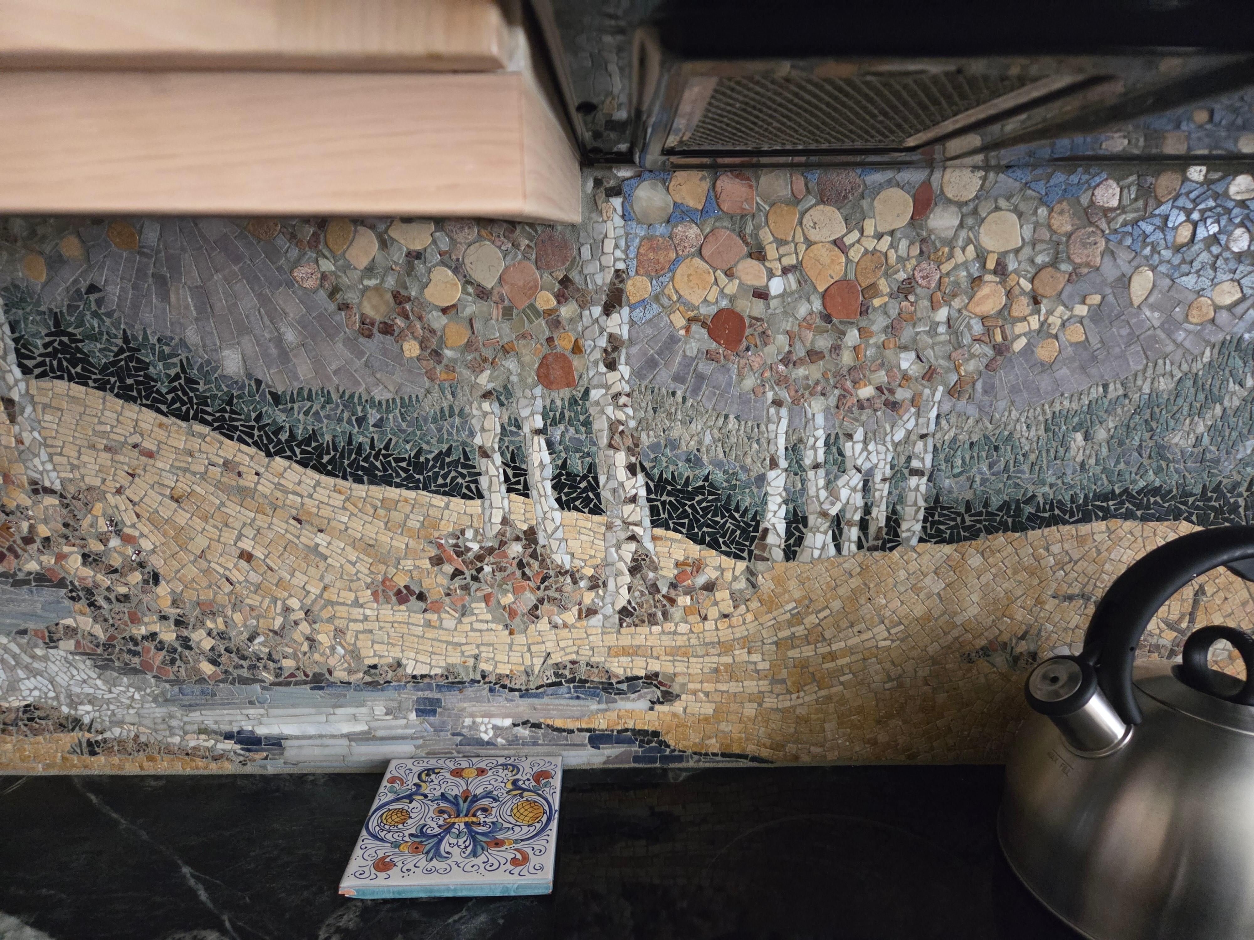 Awesome tile mosaic in the kitchen