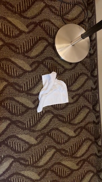 Washcloth on bedroom floor